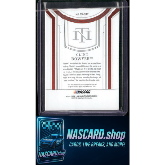 2024 Panini National Treasures #SS-CBY Clint Bowyer Silhouettes Holo Silver #/25 - NASCARD.shop