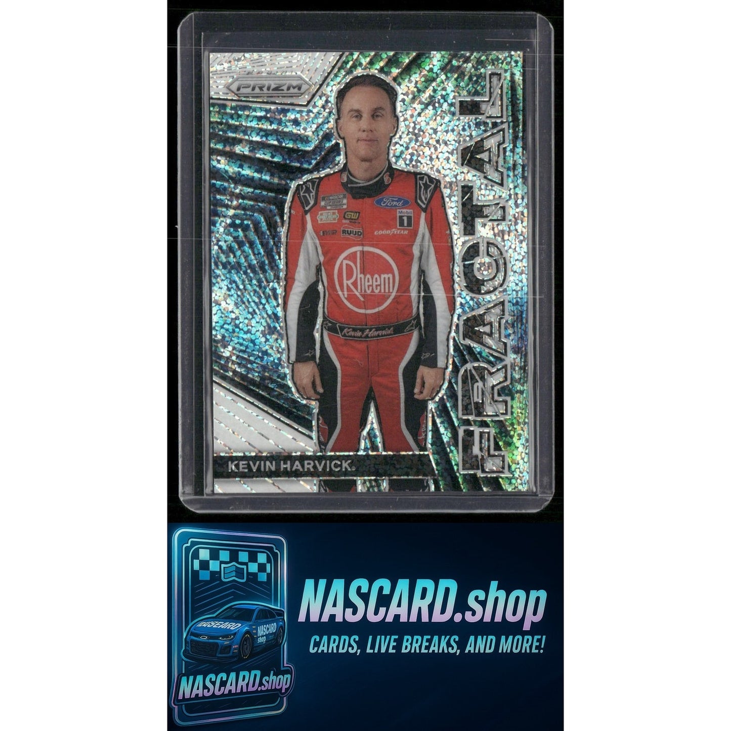 2023 Panini Prizm #F11 Kevin Harvick Fractal White Sparkle Prizm