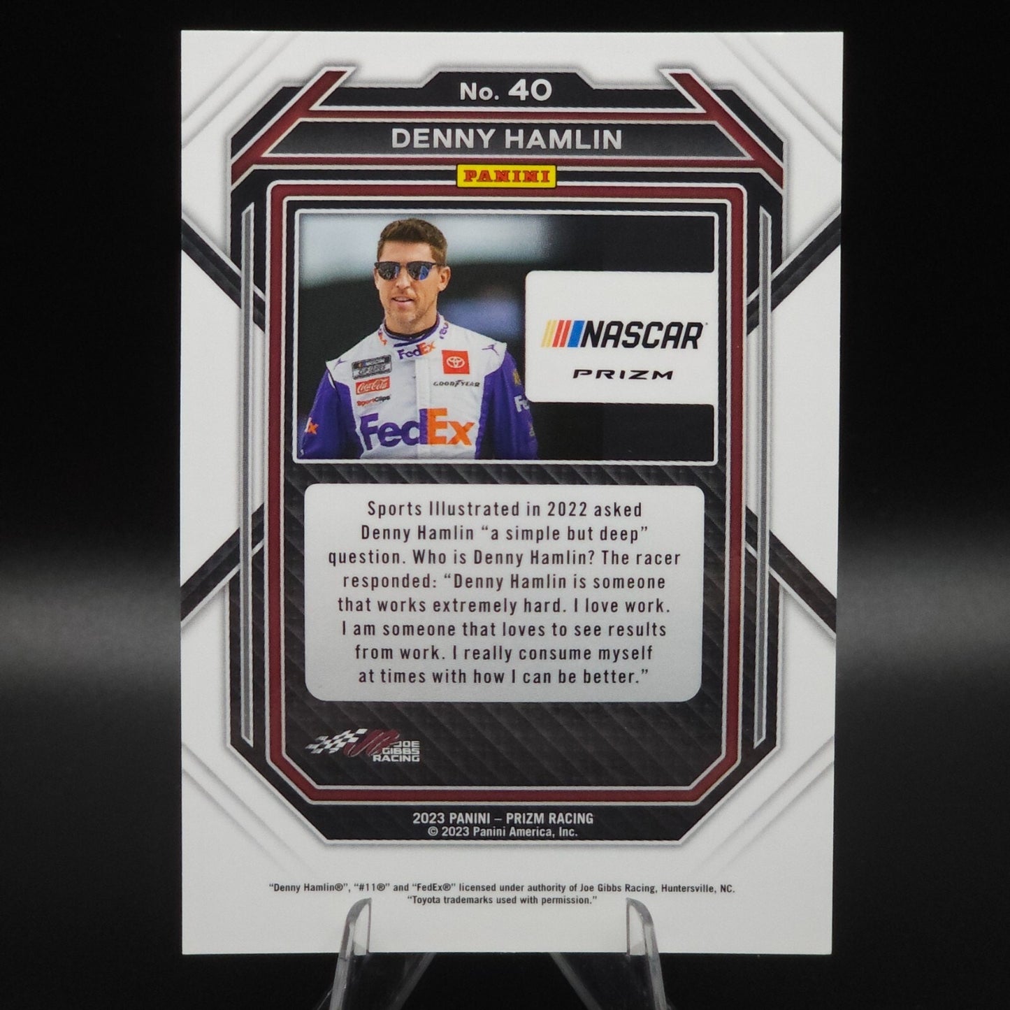 2023 Panini Prizm - Denny Hamlin #40 White Sparkle Prizm