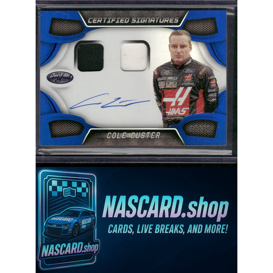 2018 Panini Certified #CSS-CC Cole Custer Certified Signature Swatches Blue #/49