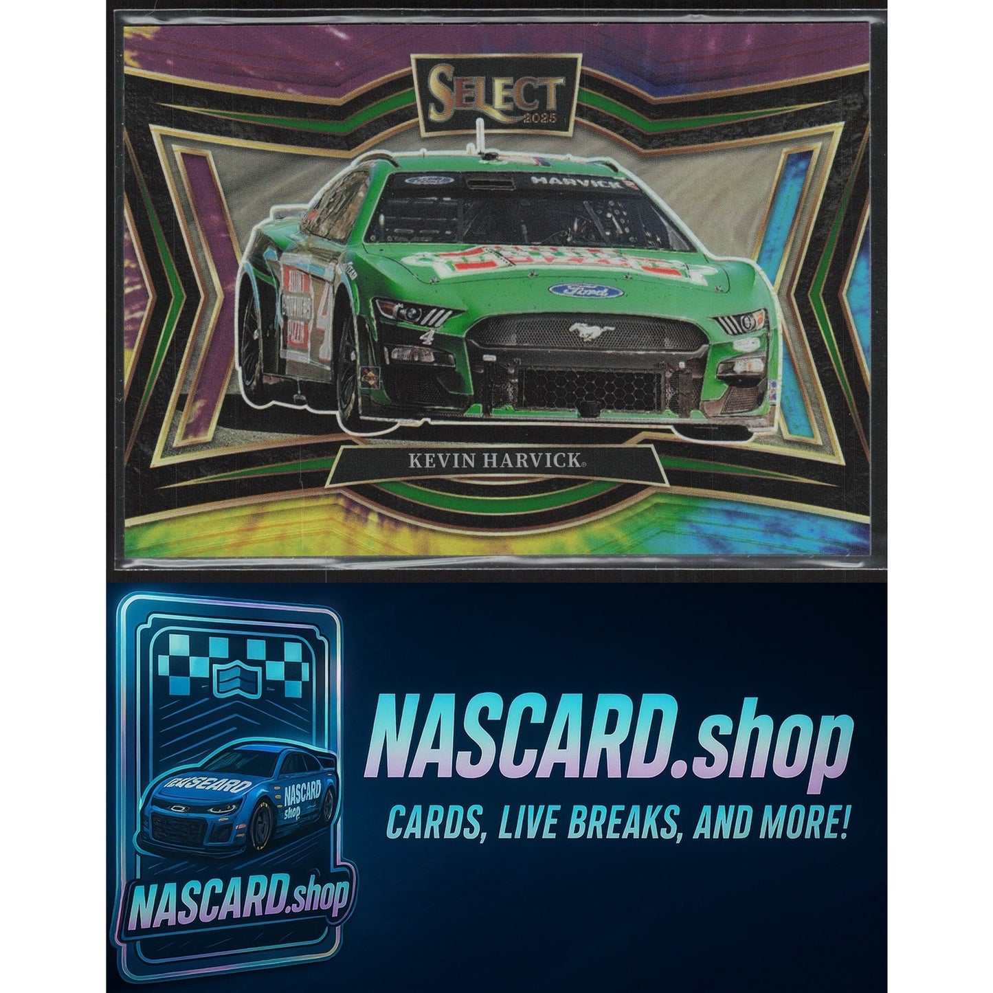 2025 Panini Select #135 Kevin Harvick Tie-Dye Prizms #/25