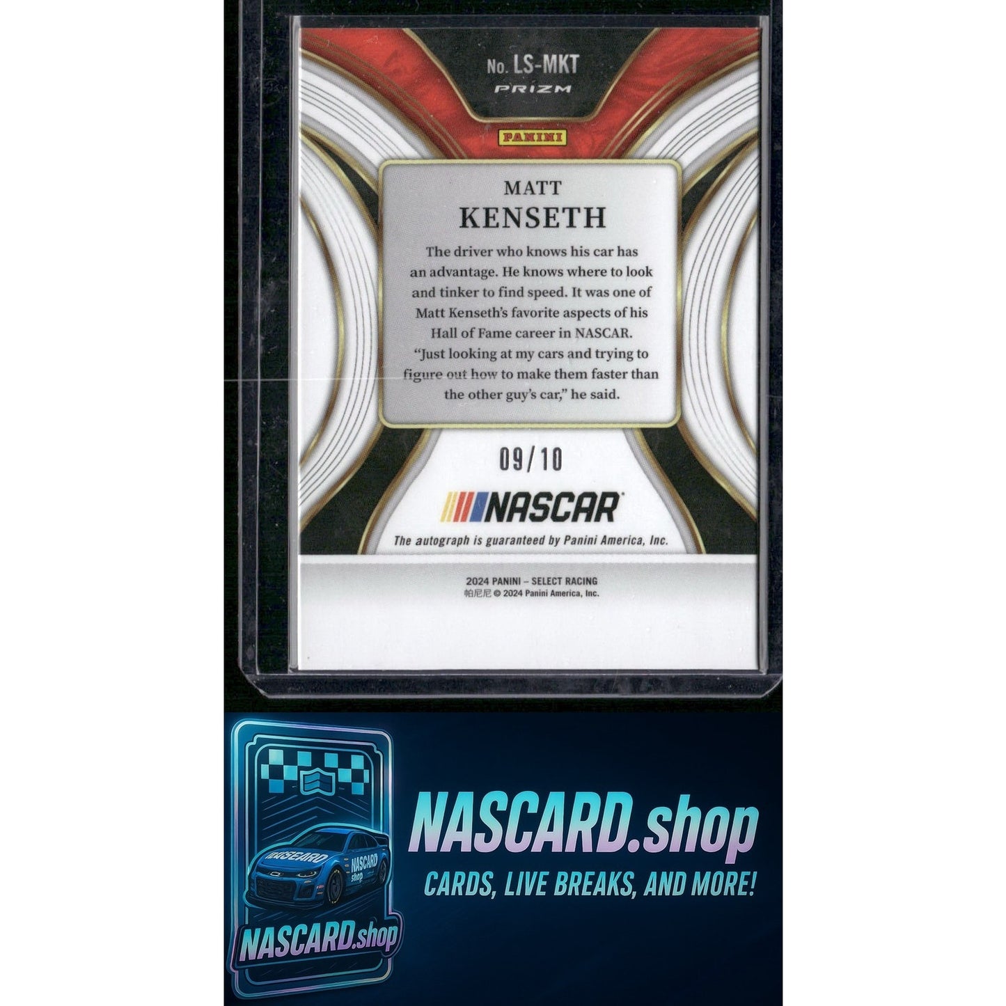 2024 Panini Select Matt Kenseth Legendary Signatures Gold Flash Prizms #/10