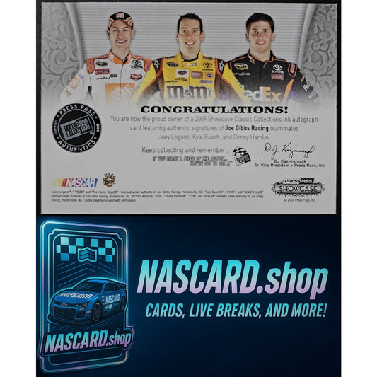 2012 Classic Collections Ink Joey Logano Denny Hamlin Kyle Busch Green #/5