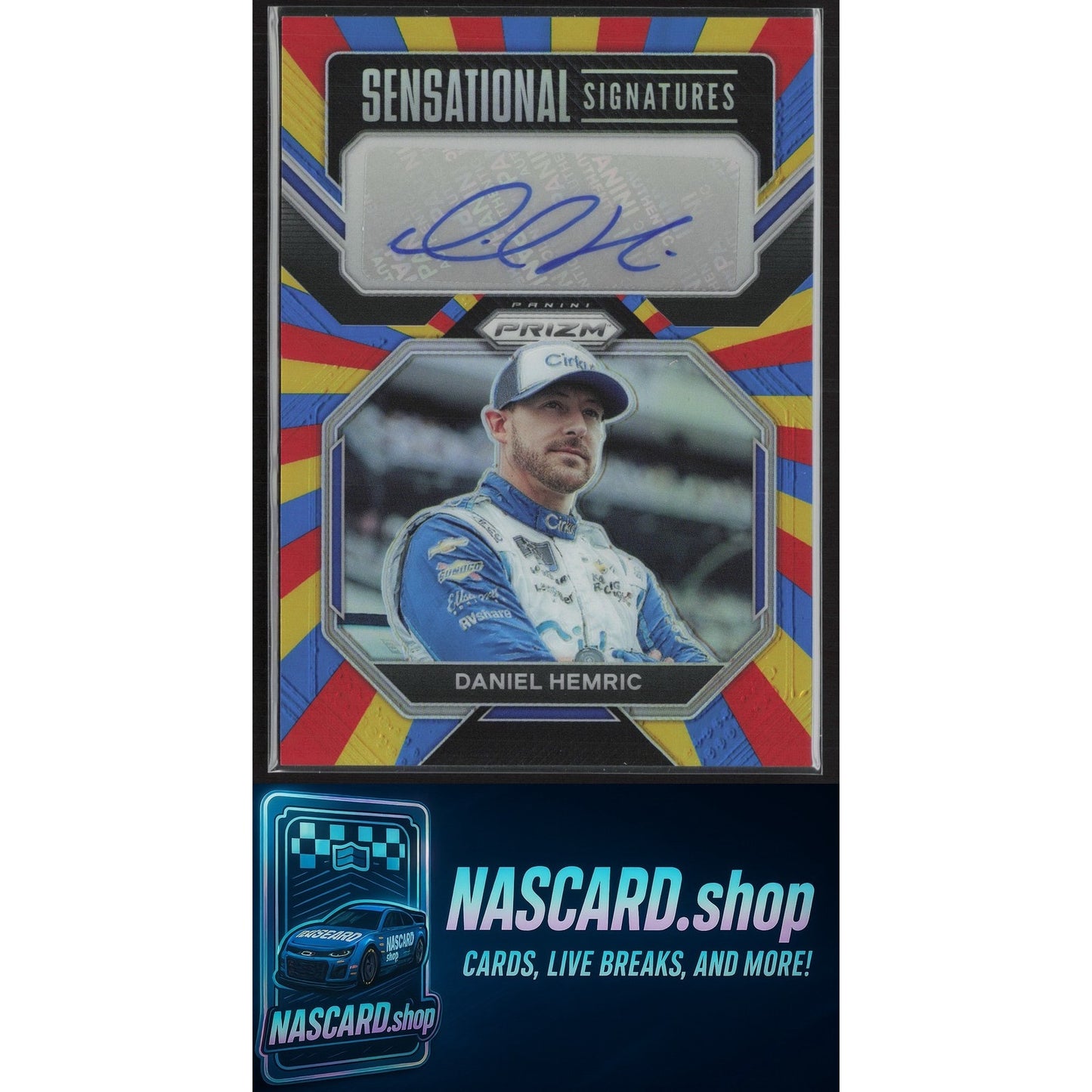 2023 Panini Prizm Daniel Hemric Sensational Signatures Rainbow Prizm #/24