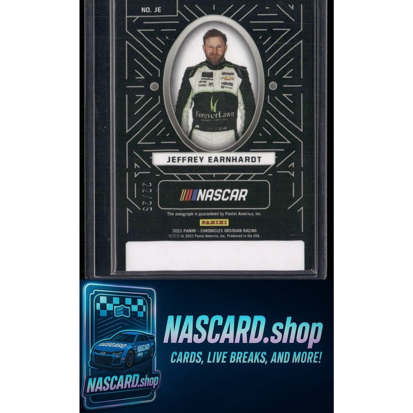 2023 Chronicles Jeffrey Earnhardt Obsidian Signatures Electric Etch Pink #/25 - NASCARD.shop