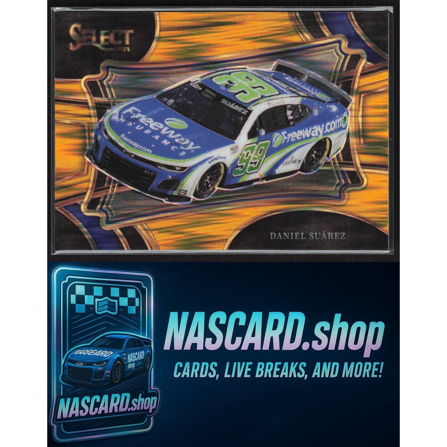 2024 Panini Select #114 Daniel Suarez Gold Flash Prizms #/10