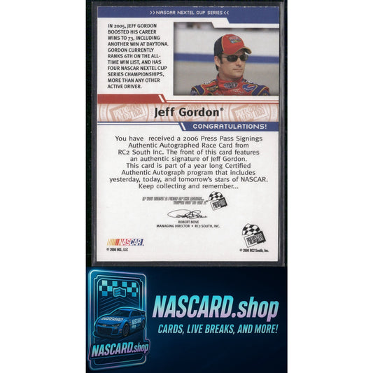 2006 Press Pass Jeff Gordon Signings - NASCARD.shop