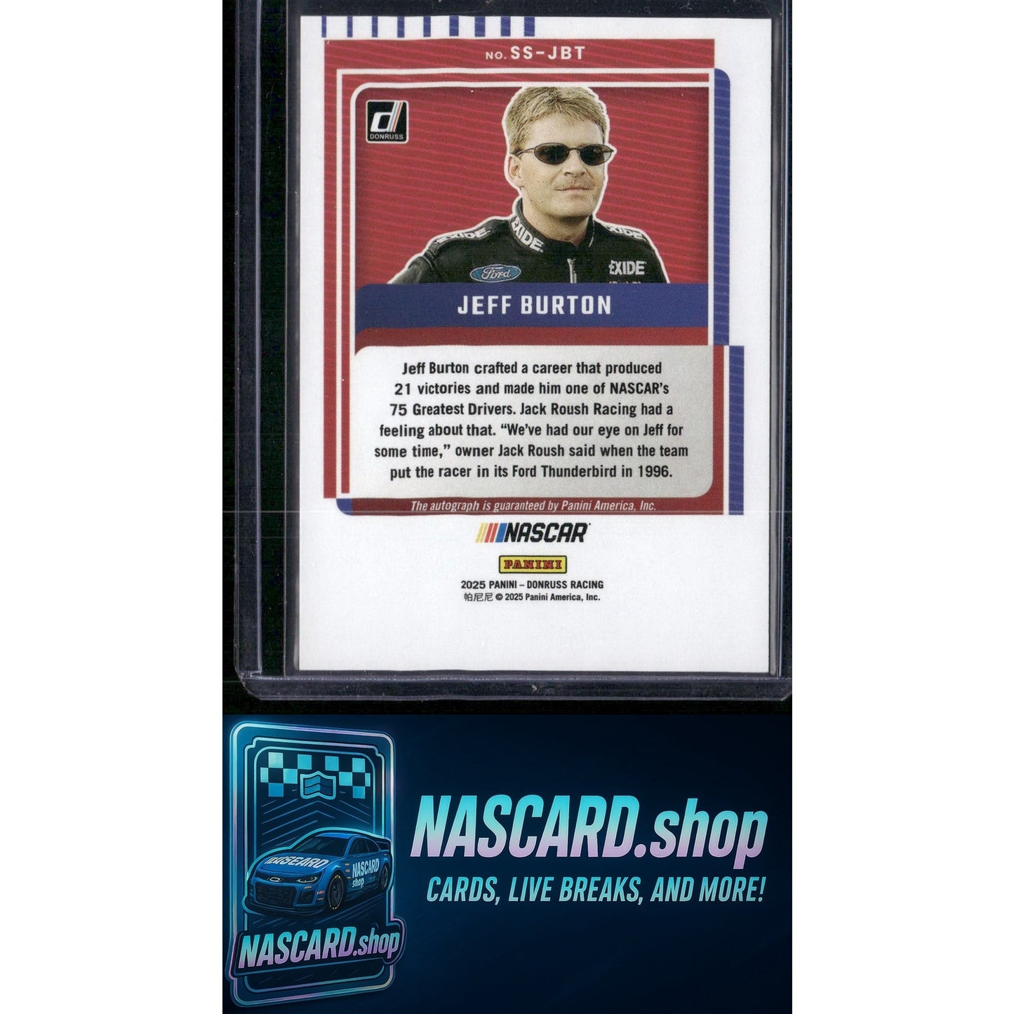 2025 Donruss #SS-JBT Jeff Burton Signature Series Blue Xplosion #/25 - NASCARD.shop