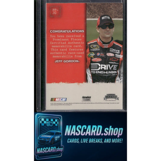 2011 Press Pass Legends #PP-JG Jeff Gordon Prominent Pieces Purple #/15