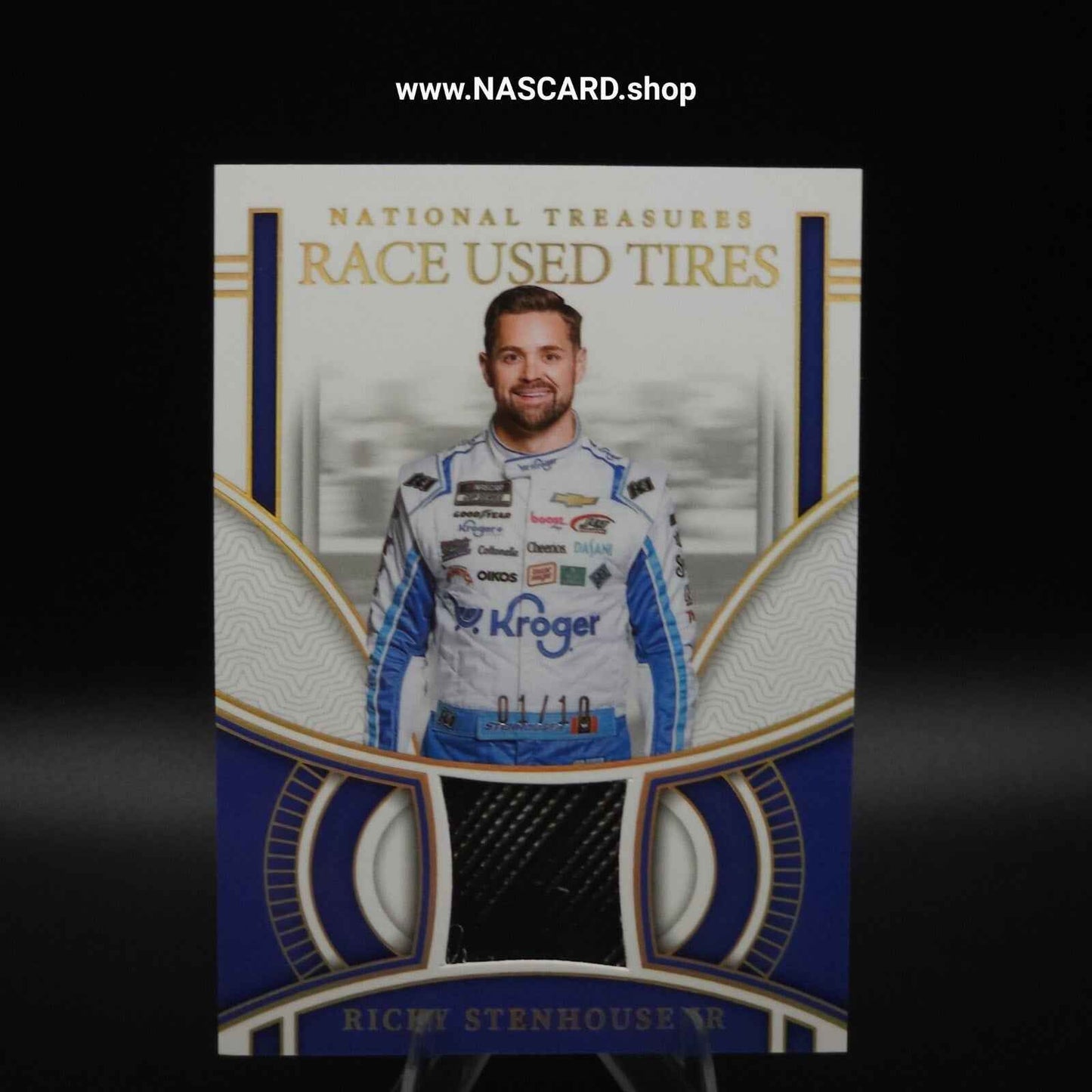 2024 National Treasures Race Used Tires Holo Gold Ricky Stenhouse Jr. 01/10