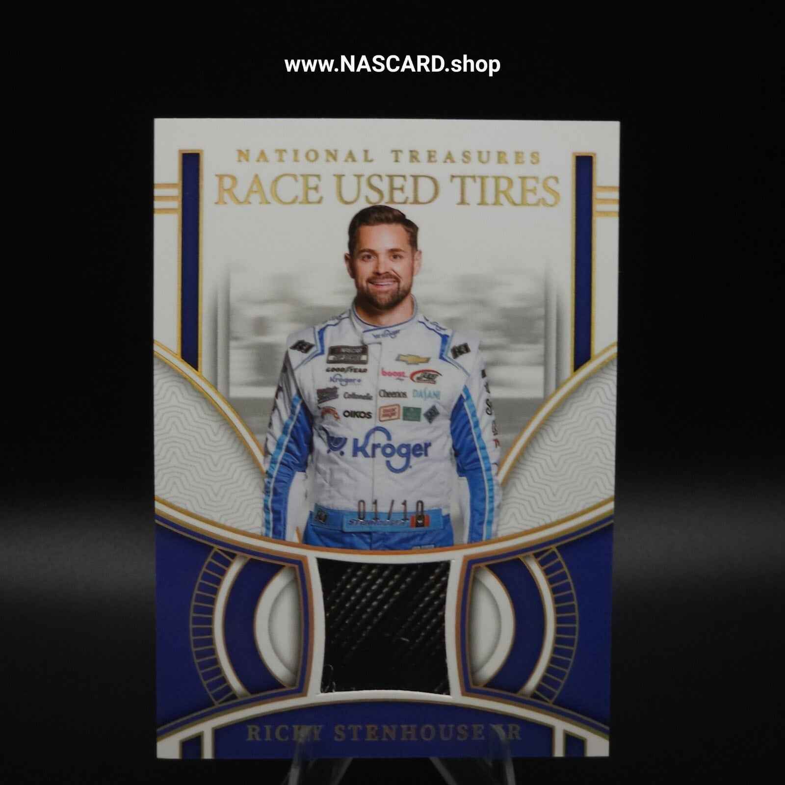 2024 National Treasures Race Used Tires Holo Gold Ricky Stenhouse Jr. 01/10