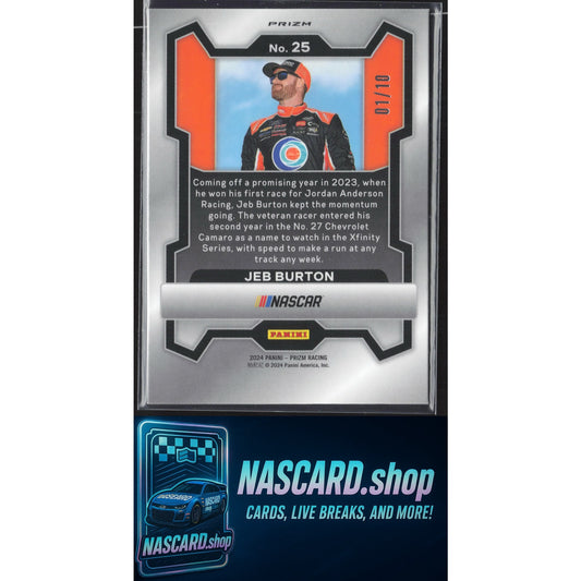2024 Panini Prizm #25 Jeb Burton Blue Shimmer #/10