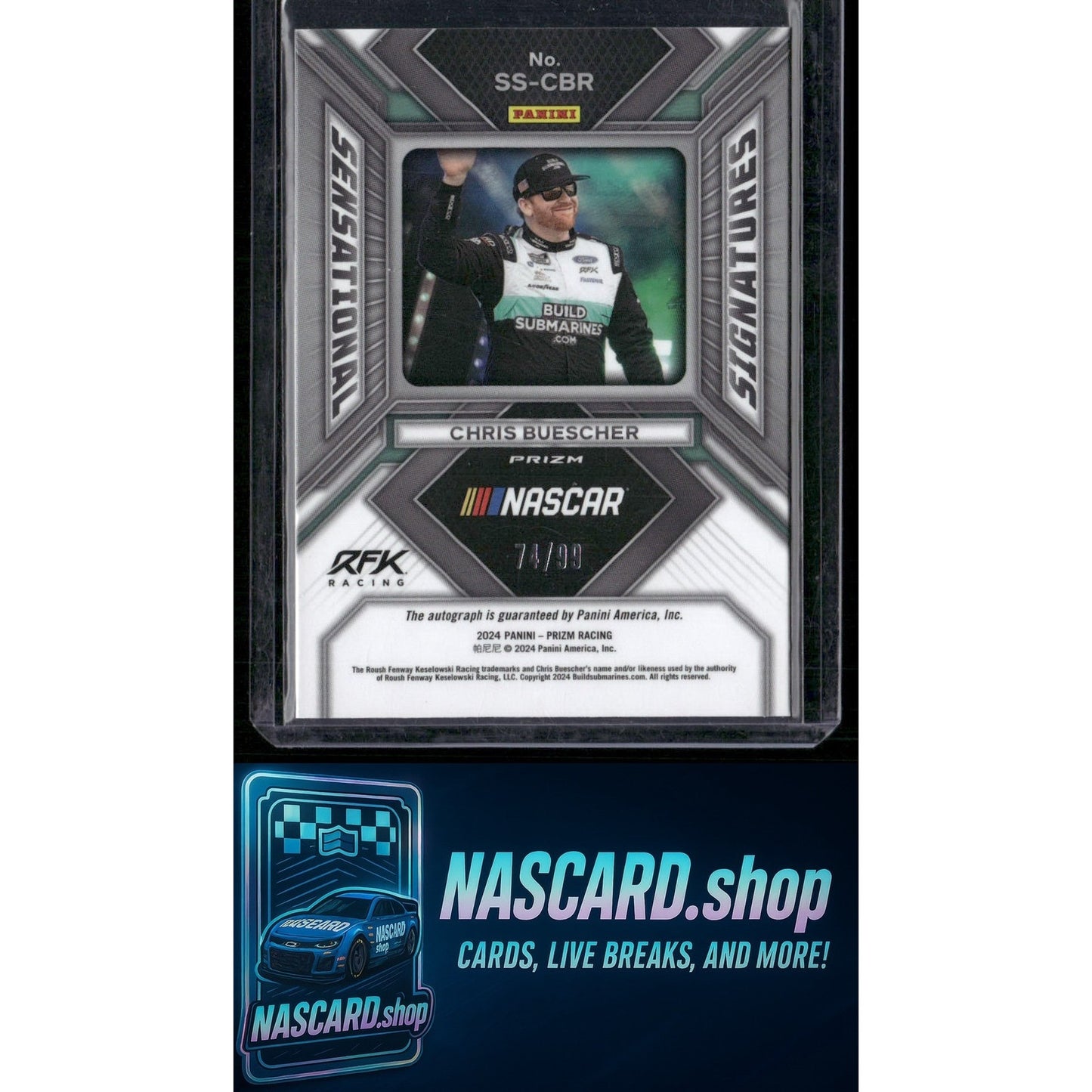 2024 Panini Prizm #SS-CBR Chris Buescher Sensational Signatures Red #/99