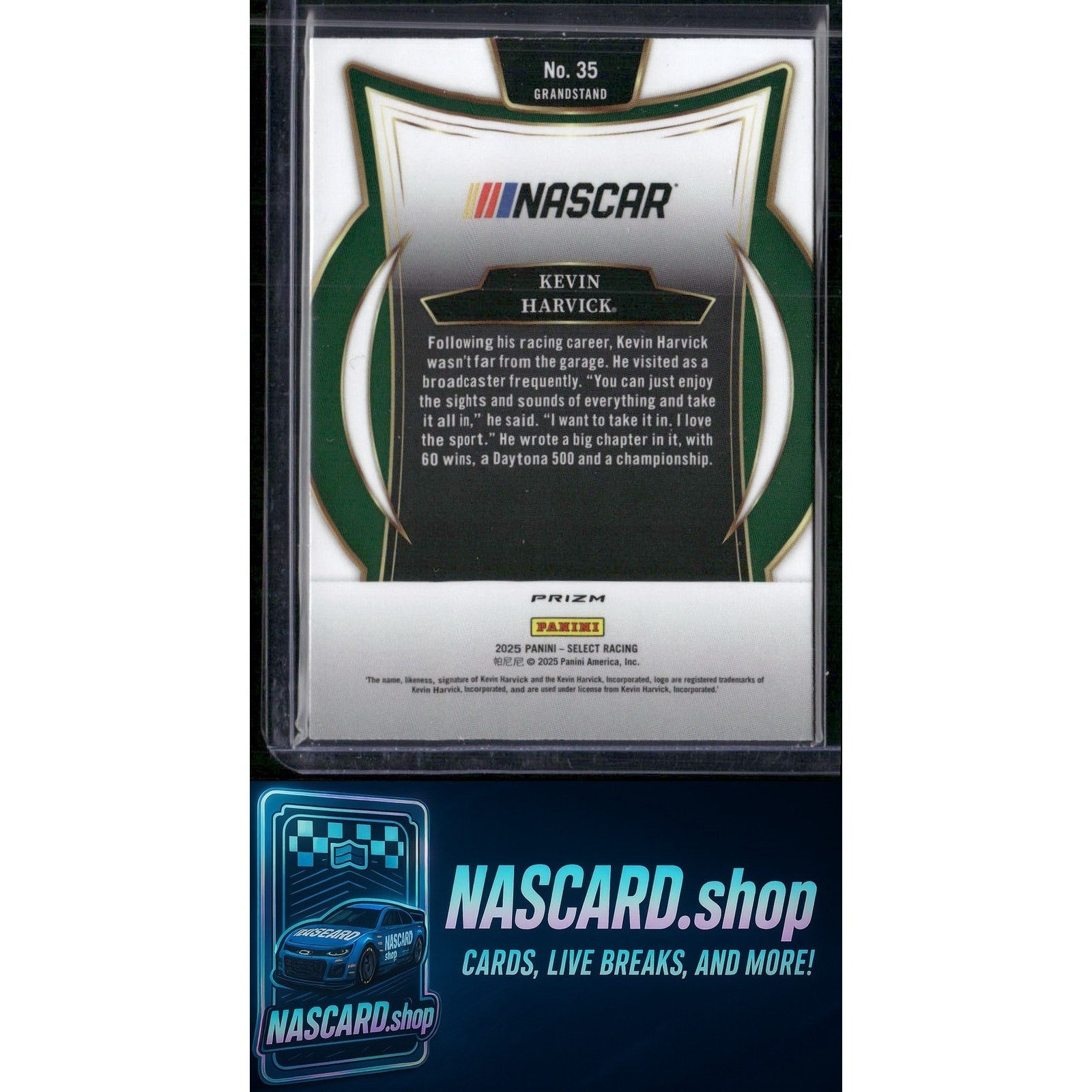 2025 Select Racing #35 Kevin Harvick Grandstand Tri-Color Prizm - NASCARD.shop