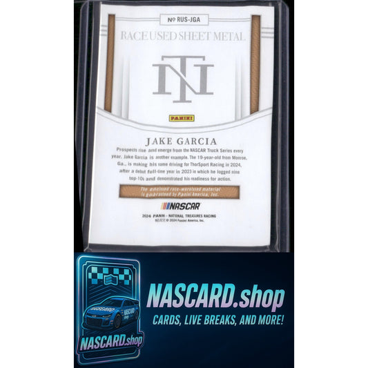 2024 National Treasures Jake Garcia Race Used Sheet Metal Holo Silver #/25 - NASCARD.shop