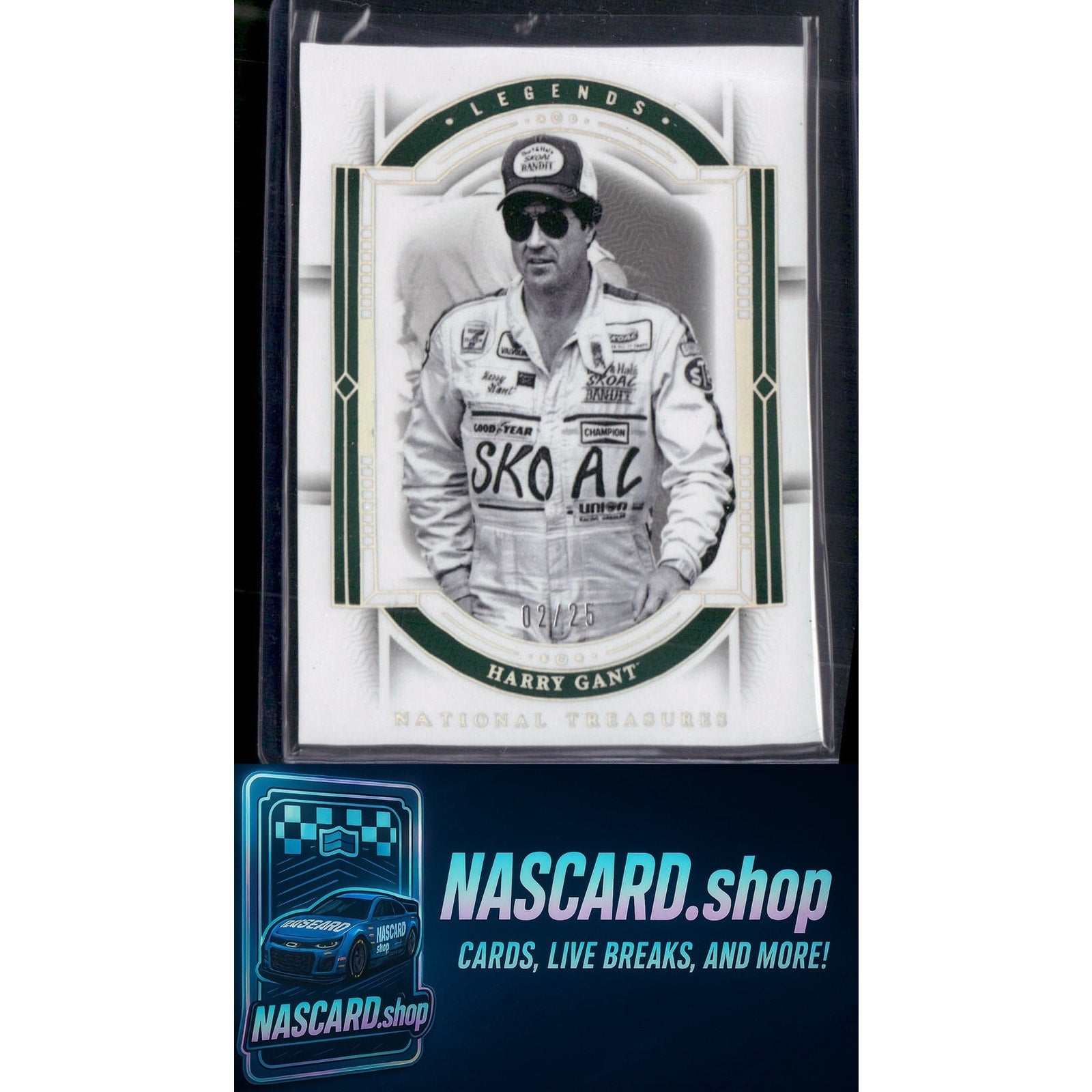 2024 Panini National Treasures #98 Harry Gant Holo Silver #/25 - NASCARD.shop