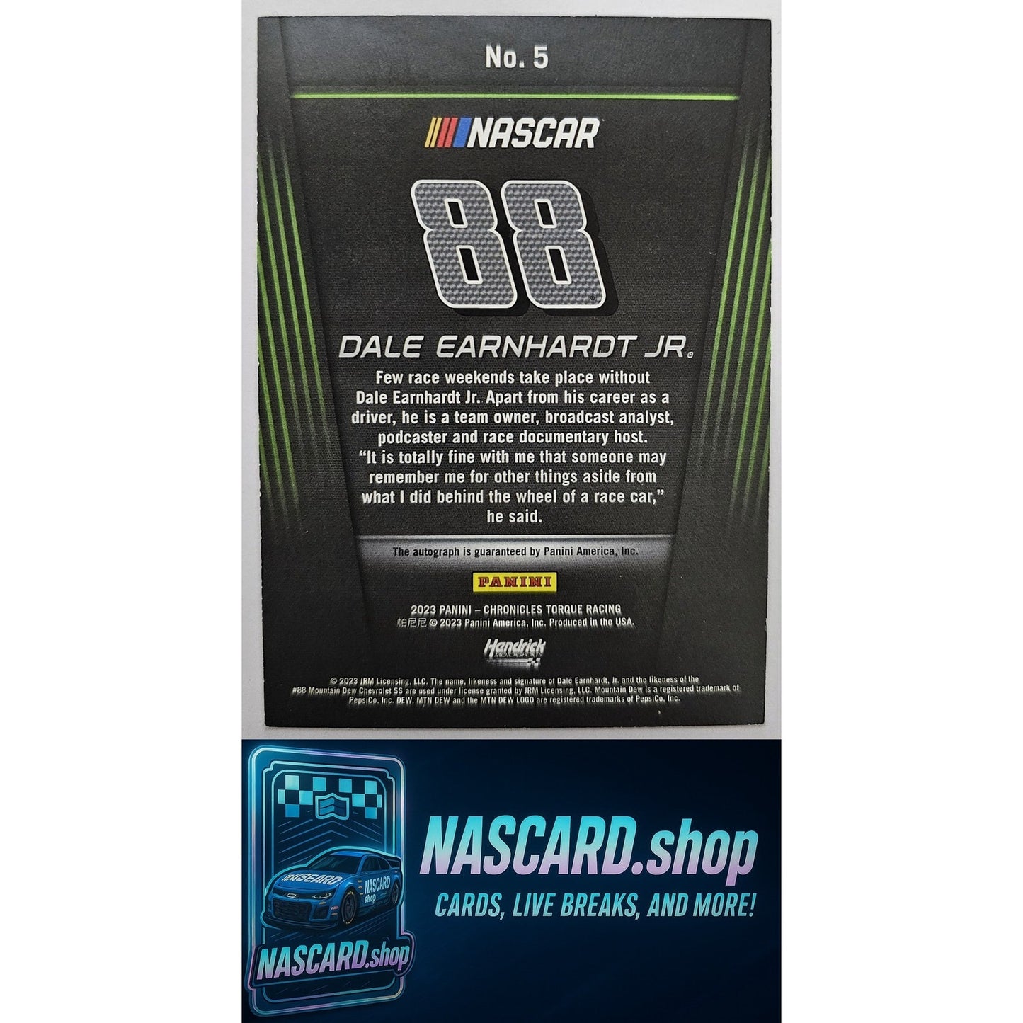 2023 Panini Chronicles #5 Dale Earnhardt Jr Torque Autographs - NASCARD.shop