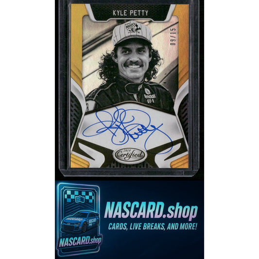 2018 Panini Certified #CS-KP Kyle Petty Certified Signatures Gold #/15