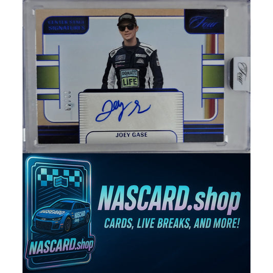 2025 Panini Turn Four #CSS-JGS Joey Gase Center Stage Signatures Blue #/49