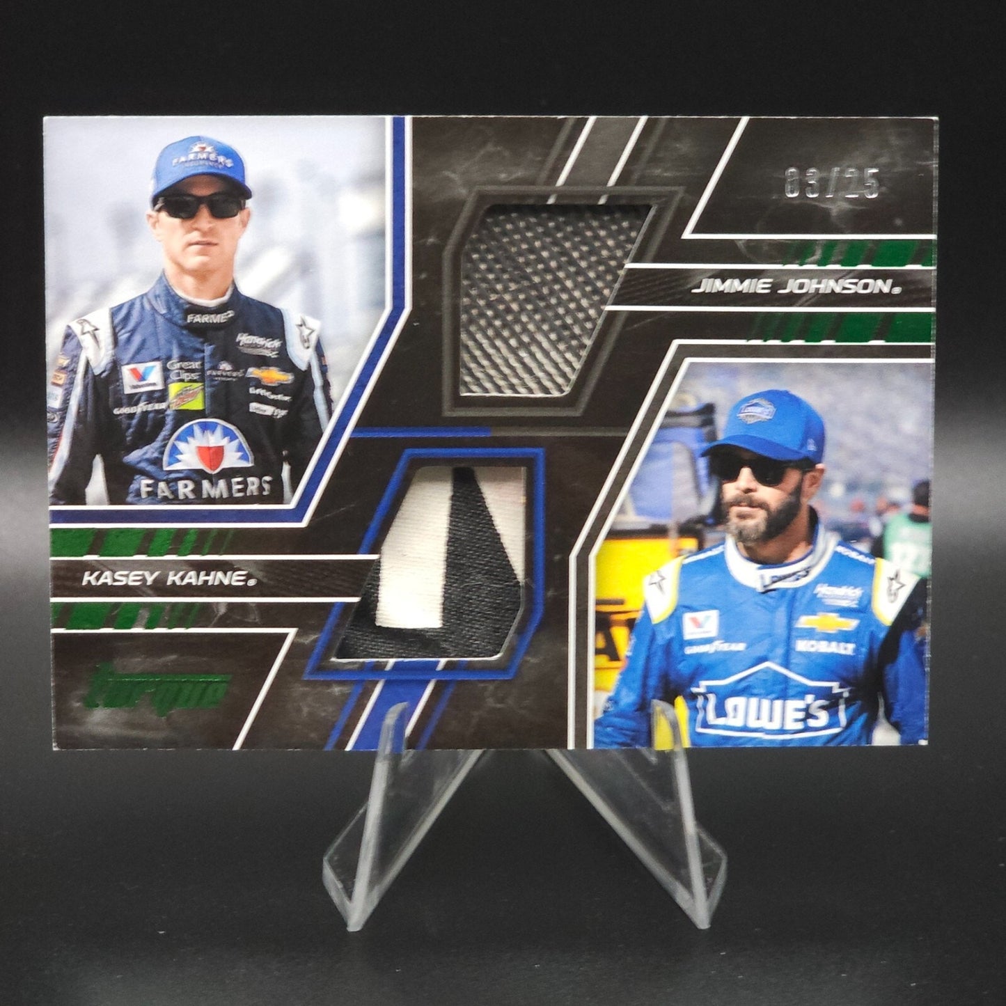 2017 Panini Torque Pairings Materials Green Jimmie Johnson Kasey Kahne /25