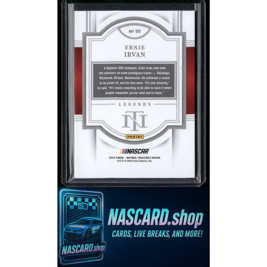 2024 Panini National Treasures #99 Ernie Irvan Green #1/5 - NASCARD.shop