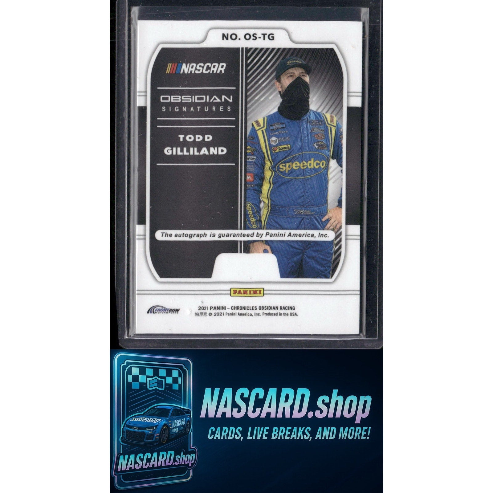 2021 Panini Chronicles #OS-TG Todd Gilliland Obsidian Signatures - NASCARD.shop
