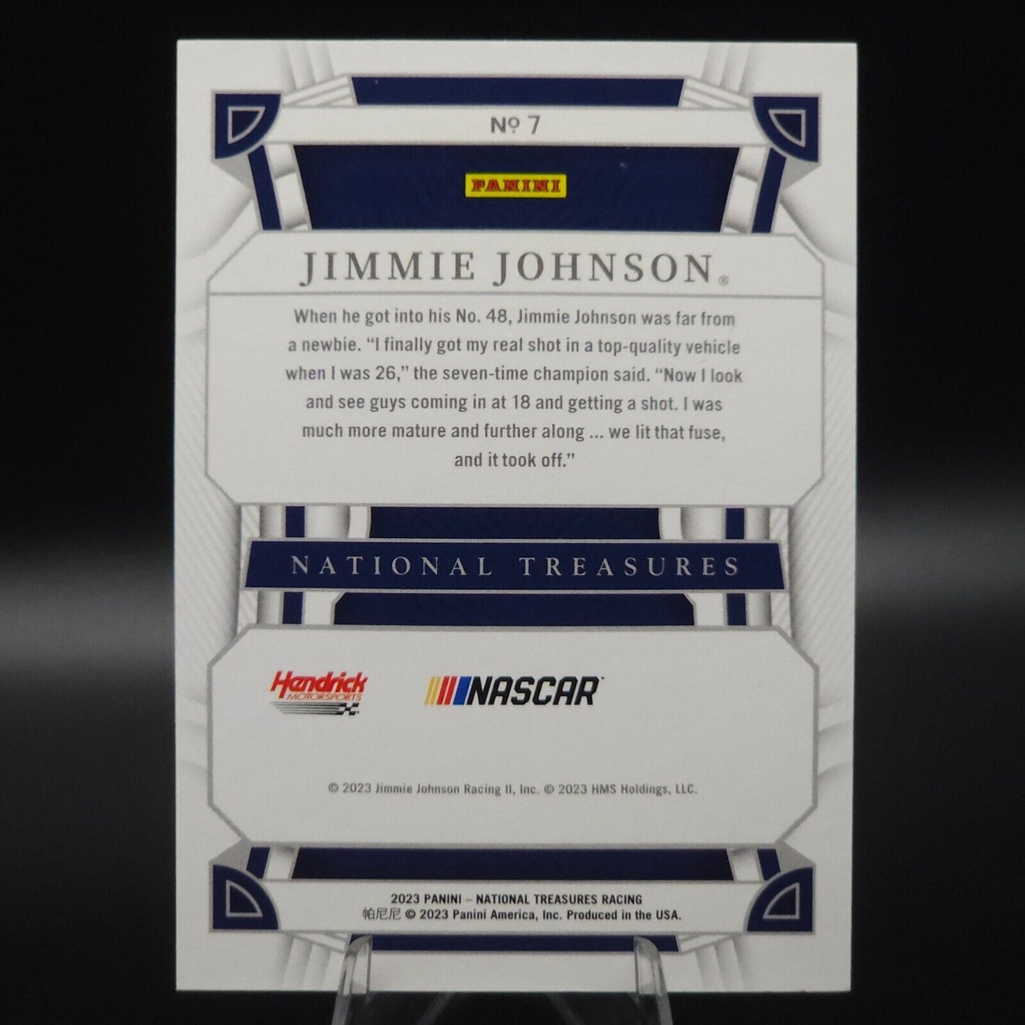 2023 Panini National Treasures Base Holo Silver Jimmie Johnson /15 - NASCARD.shop