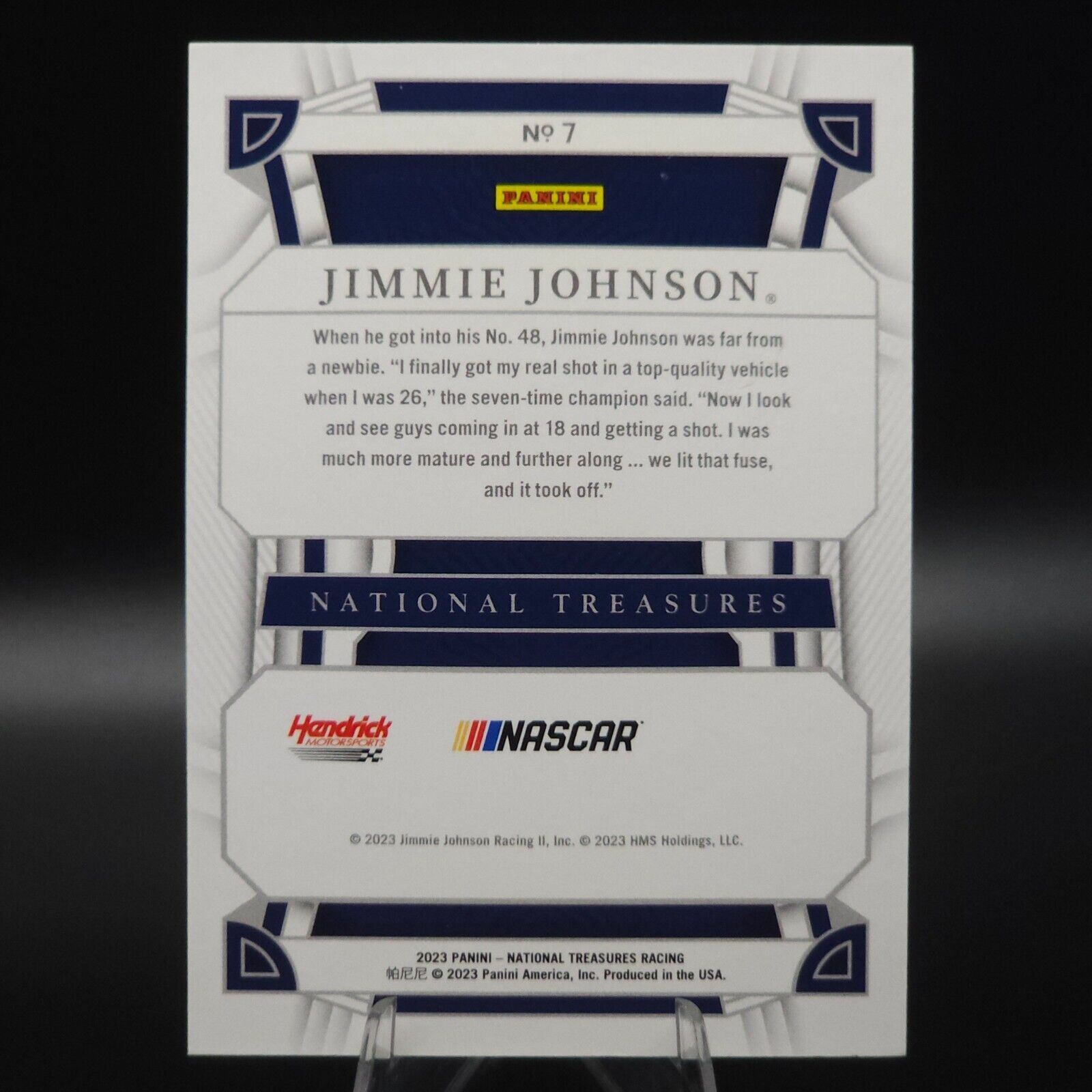 2023 Panini National Treasures Base Holo Silver Jimmie Johnson /15 - NASCARD.shop