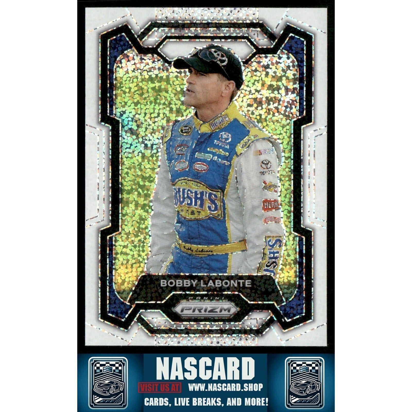 2024 Panini Prizm - Bobby Labonte #15 White Sparkle Prizm - NASCARD.shop