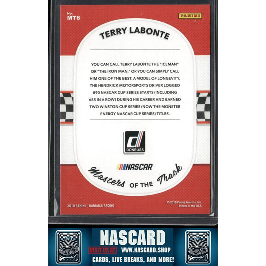 2018 Donruss #MT6 Terry Labonte Masters of the Track Cracked Ice - NASCARD.shop