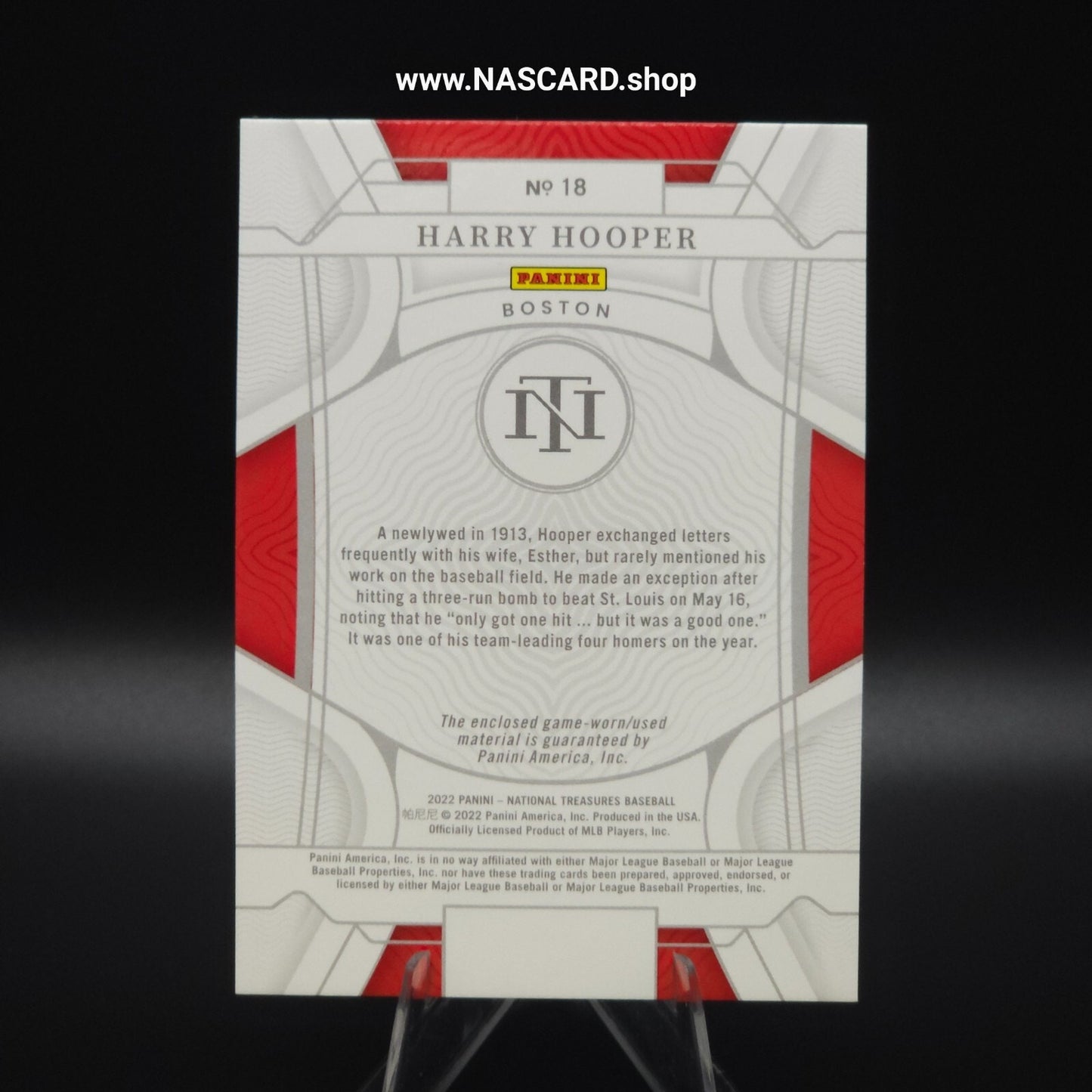 2022 National Treasures Harry Hooper Holo Platinum Blue Harry Hooper 1/1 Boston