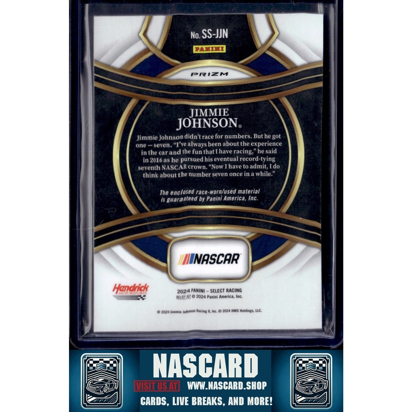 2024 Panini Select #SS-JJN Jimmie Johnson Selective Swatches Flash Prizms - NASCARD.shop