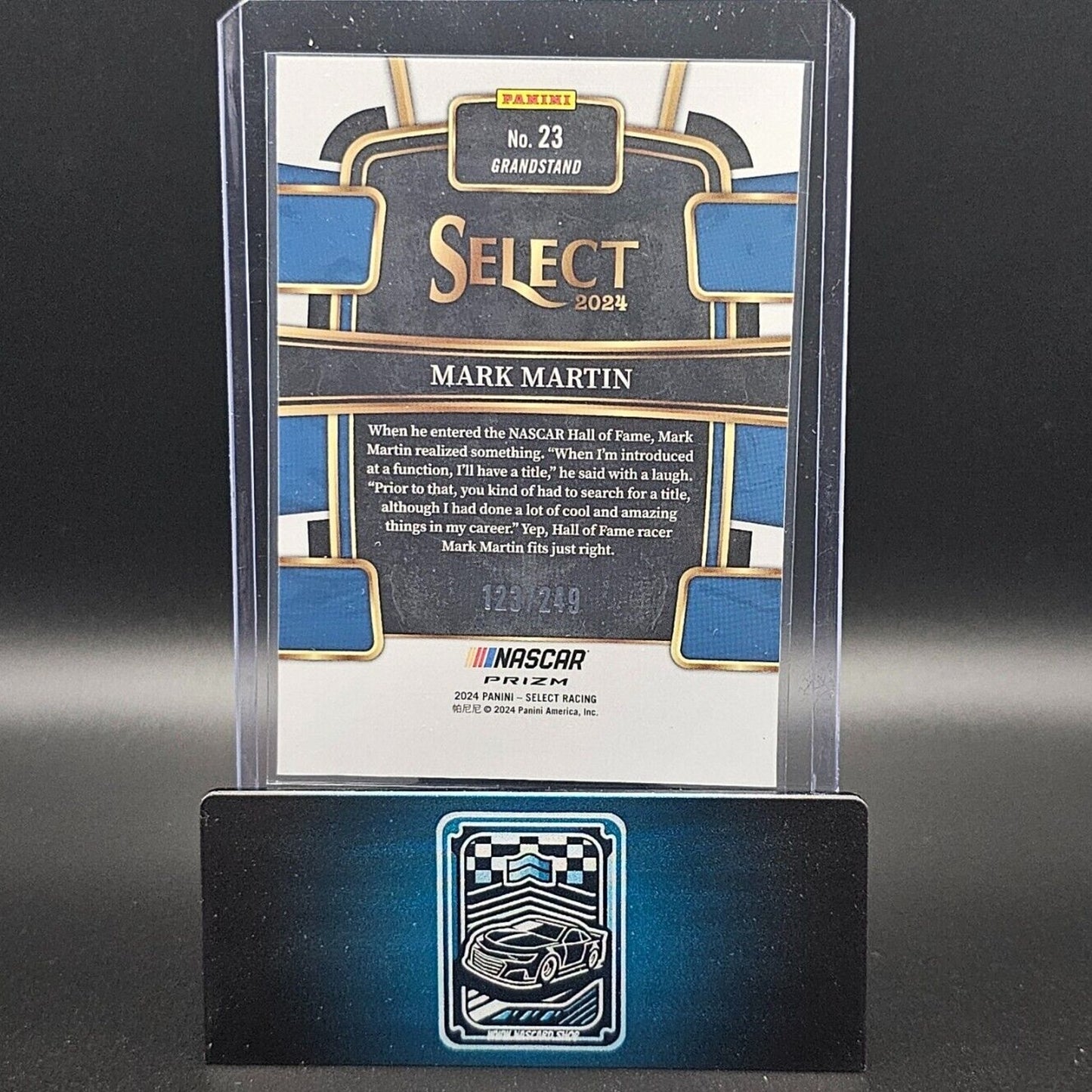 2024 Panini Select - Grandstand Red And Blue Prizm #23 Mark Martin /249 - NASCARD.shop