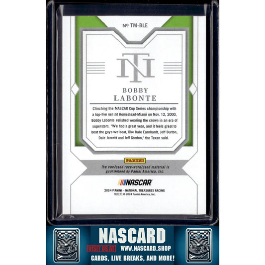 2024 Panini National Treasures #TM-BLE Bobby Labonte Timeline Materials - NASCARD.shop