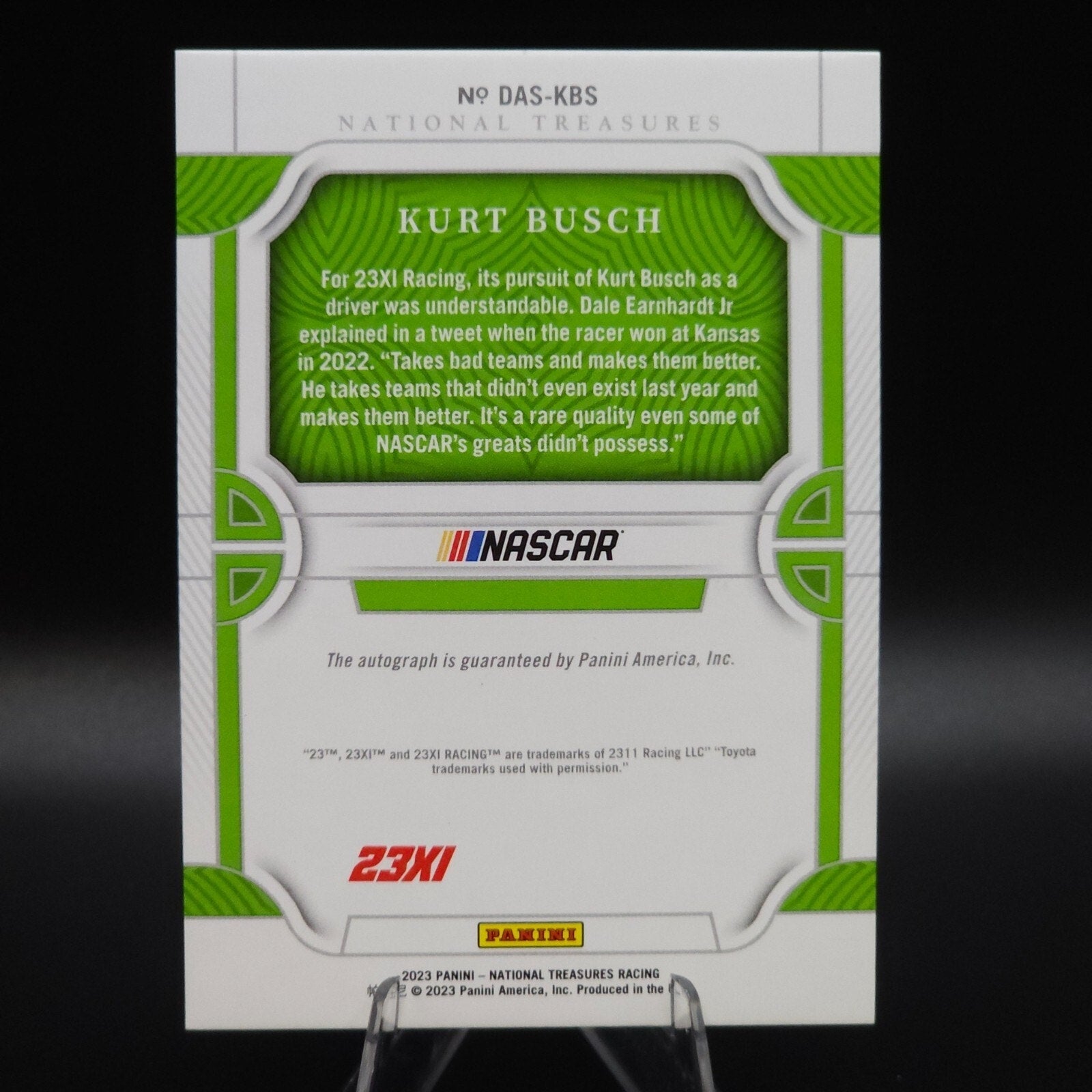2023 National Treasures Diamond Anniversary Signatures Silver Kurt Busch /15 - NASCARD.shop
