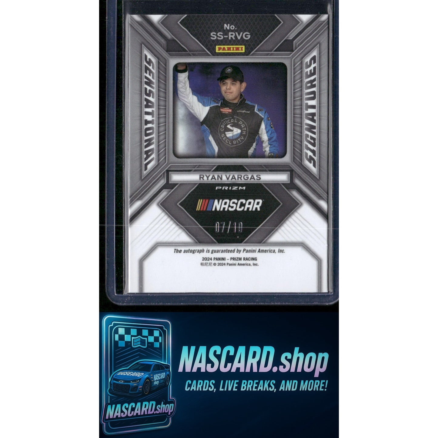 2024 Panini Prizm #SS-RVG Ryan Vargas Sensational Signatures Gold #/10 - NASCARD.shop
