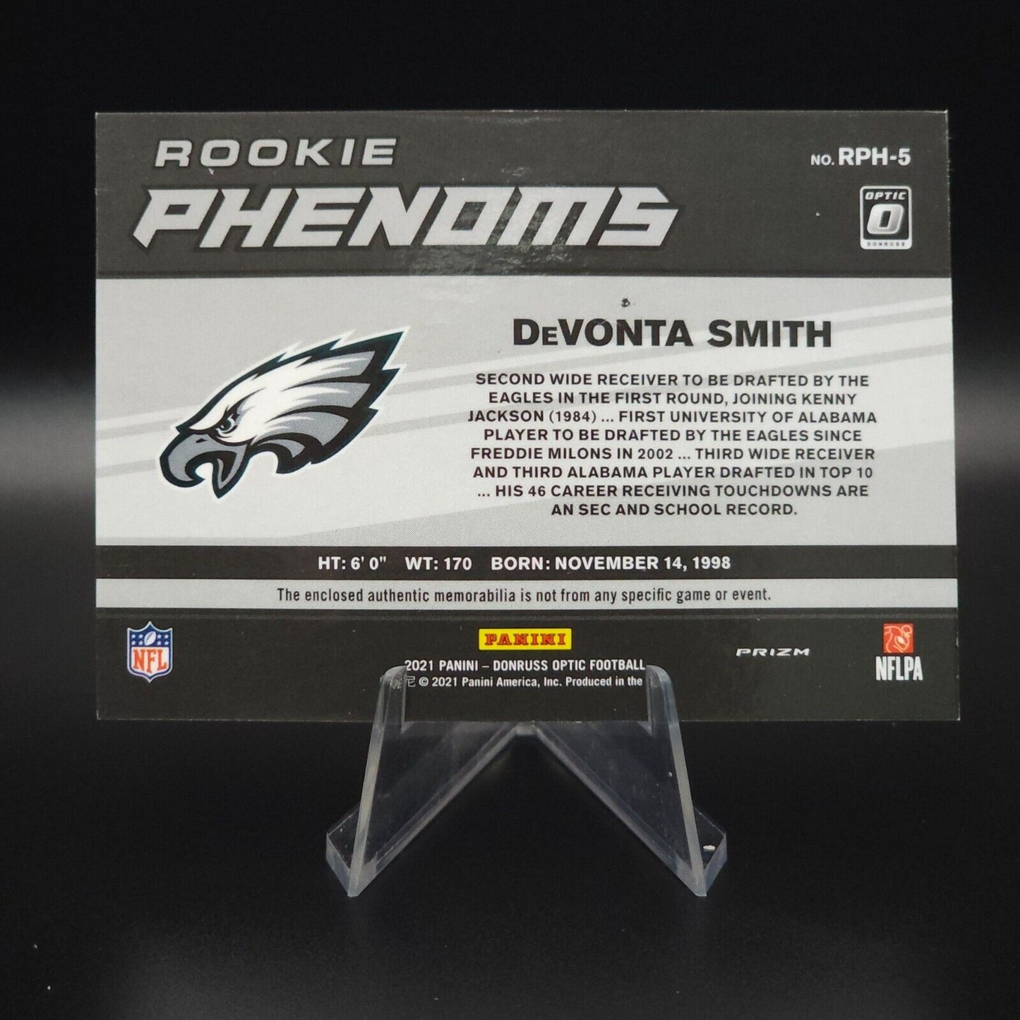 2021 Panini Donruss Optic Football Rookie Phenoms Horizontal Red DeVonta Smith