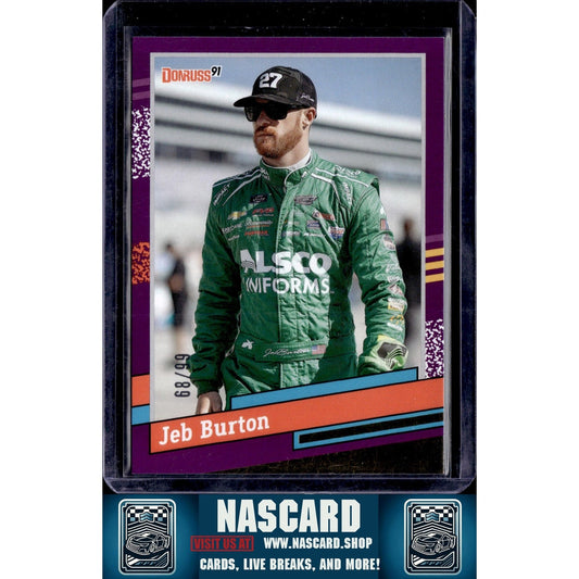 2024 Donruss #107 Jeb Burton Purple #/99 - NASCARD.shop