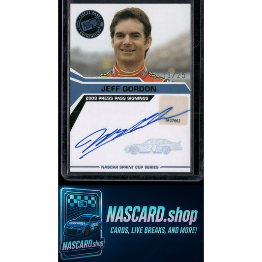 2008 Press Pass Jeff Gordon Signings Blue #/25 - NASCARD.shop