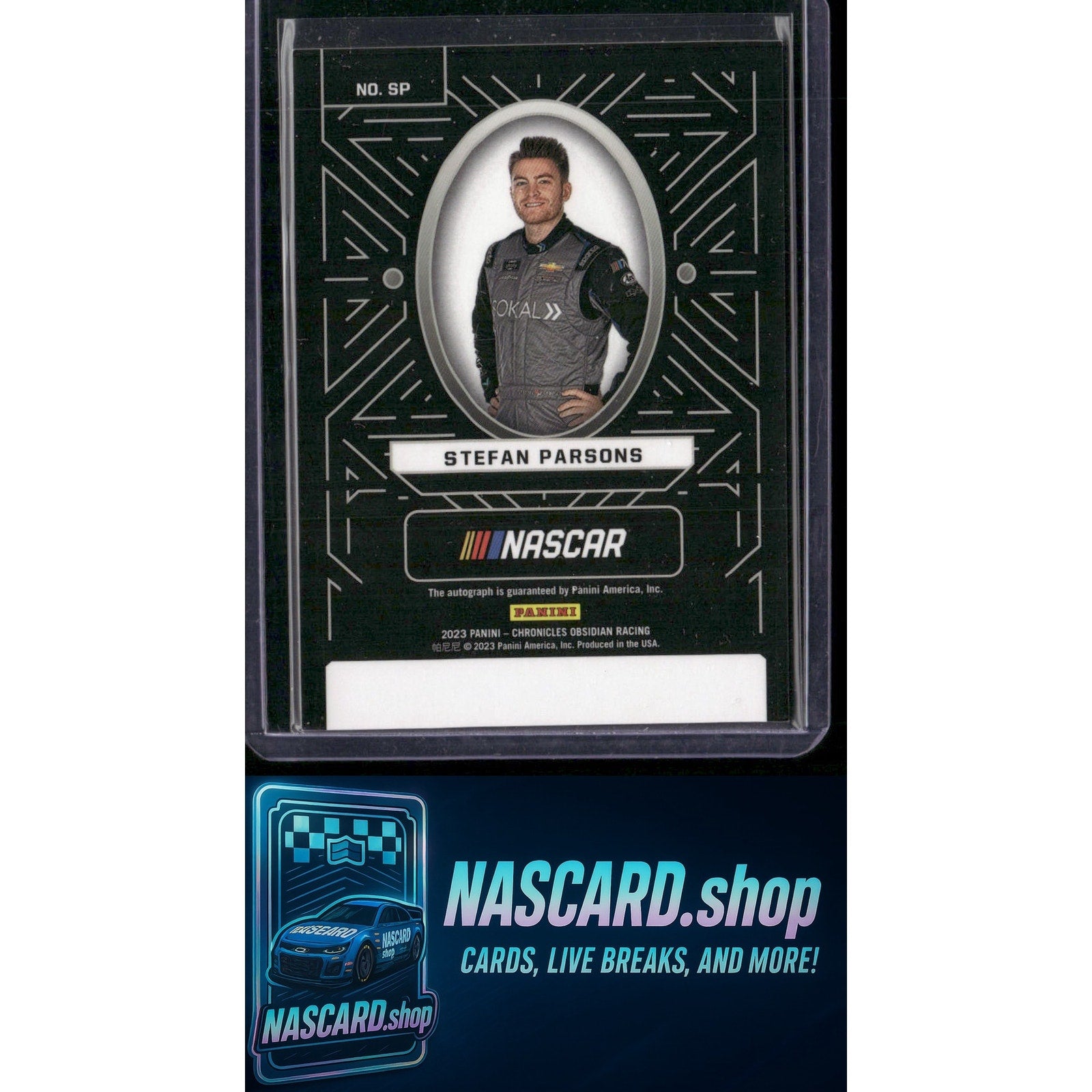 2023 Panini Chronicles #SP Stefan Parsons Obsidian Signatures - NASCARD.shop