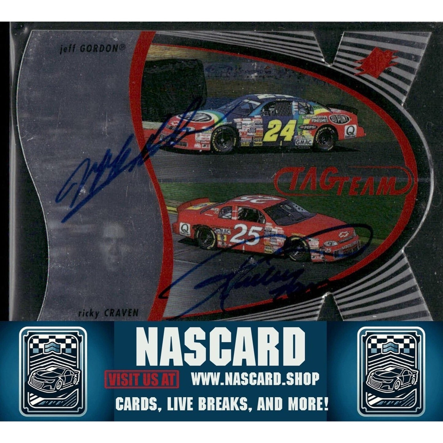 1997 Upper Deck SPx Tag Team Dual Autographs Jeff Gordon & Ricky Craven - NASCARD.shop