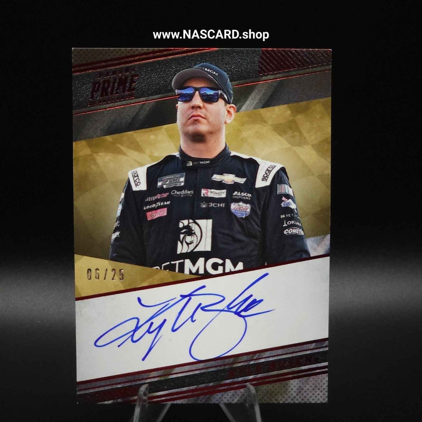 2023 Panini Prime Racing Prime Signatures Red #PS-KYB Kyle Busch /25