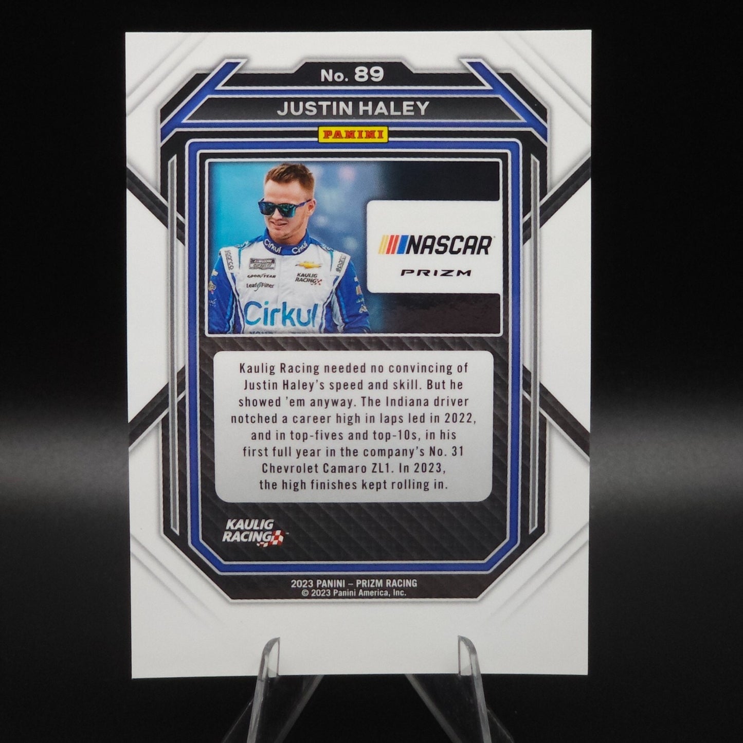 2023 Panini Prizm - Justin Haley #89 White Sparkle Prizm