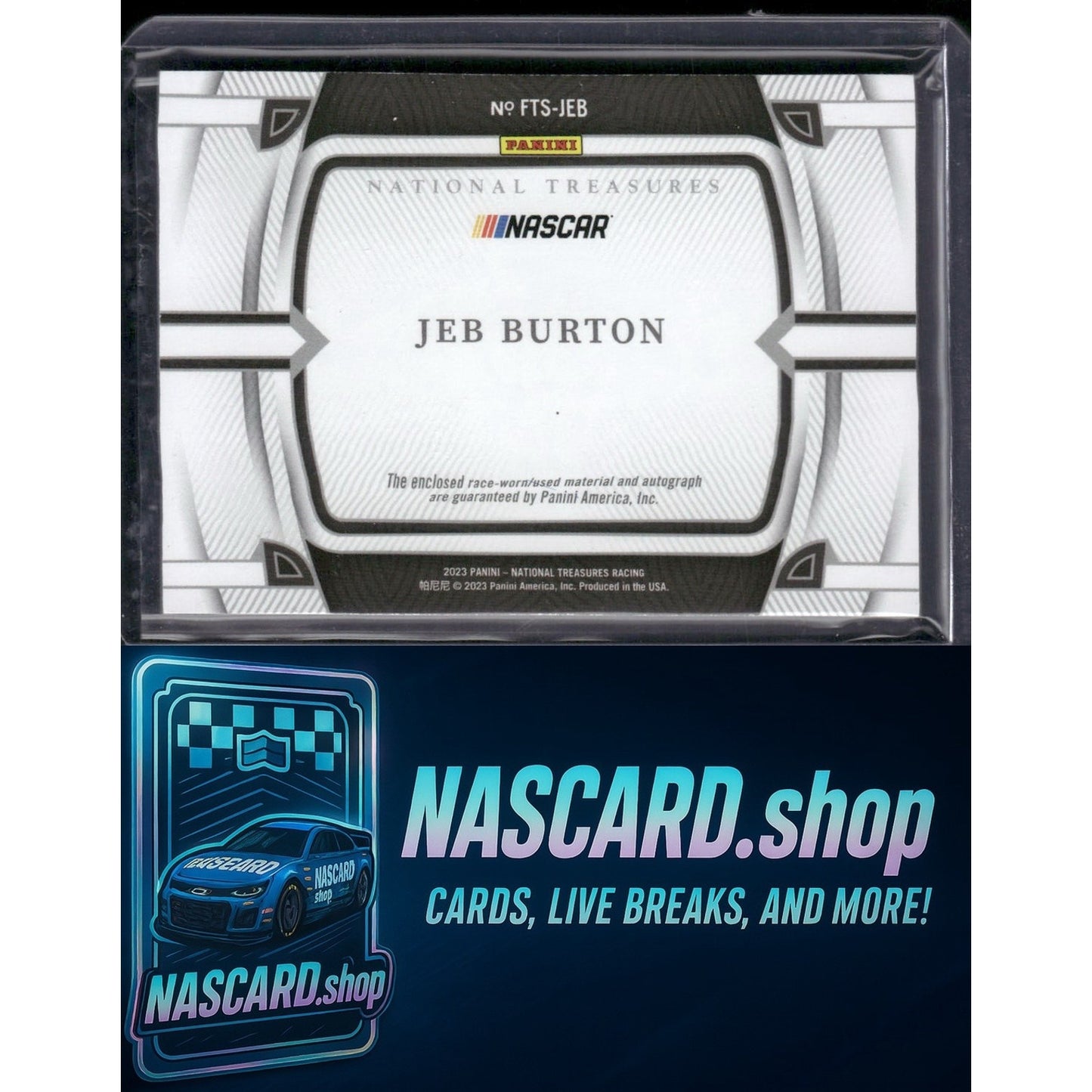 2023 National Treasures Jeb Burton Firesuit Treasures Auto Holo Silver /25 - NASCARD.shop