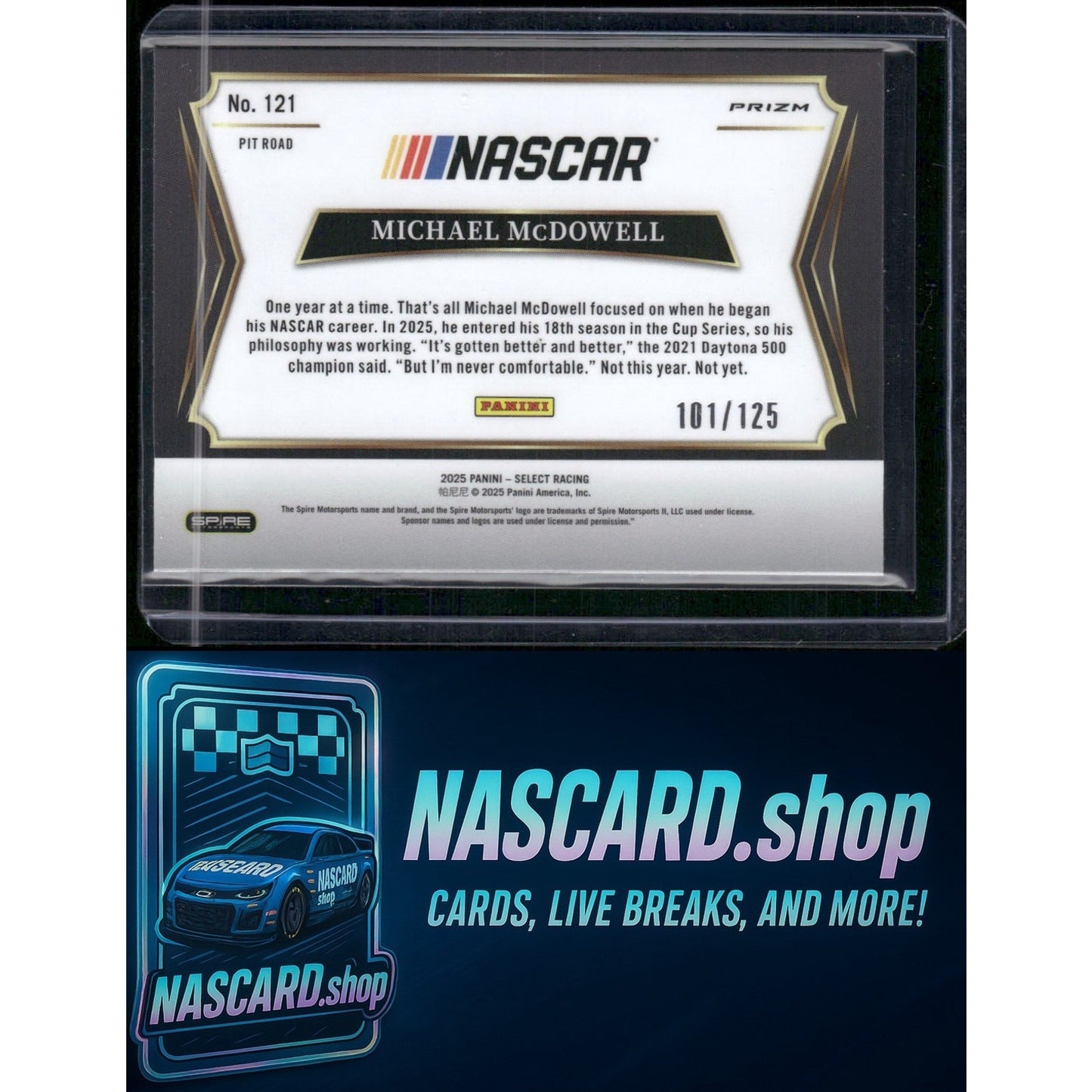 2025 Panini Select #121 Michael McDowell Maroon Prizms #/125