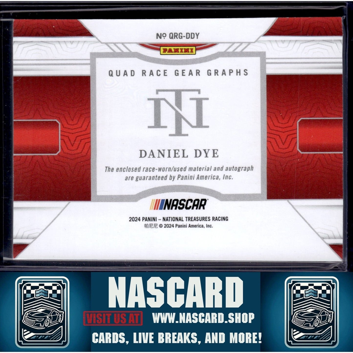 2024 Panini National Treasures #QRG-DDY Daniel Dye Quad Race Gear Graphs - NASCARD.shop