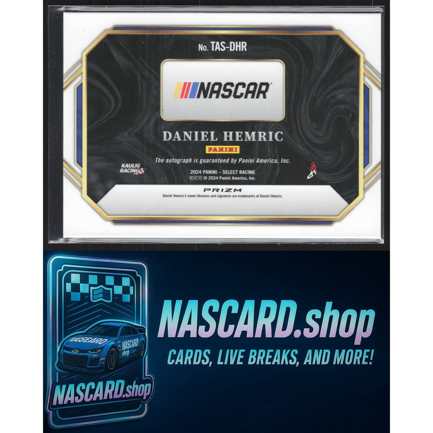 2024 Panini Select Daniel Hemric Trackside Action Signatures Flash Prizms