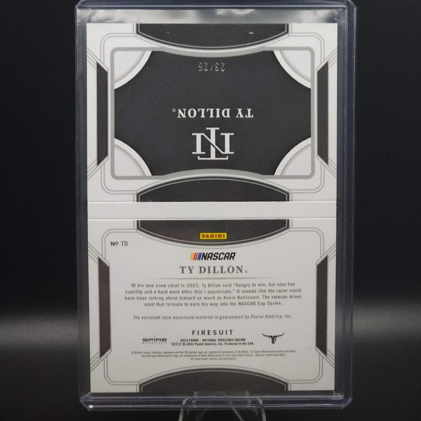 2023 National Treasures Jumbo Dual Firesuit Booklet Ty Dillon /25