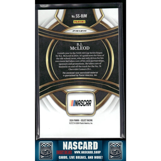 2024 Panini Select #SS-BJM B.J. McLeod Selective Swatches Flash Prizms - NASCARD.shop