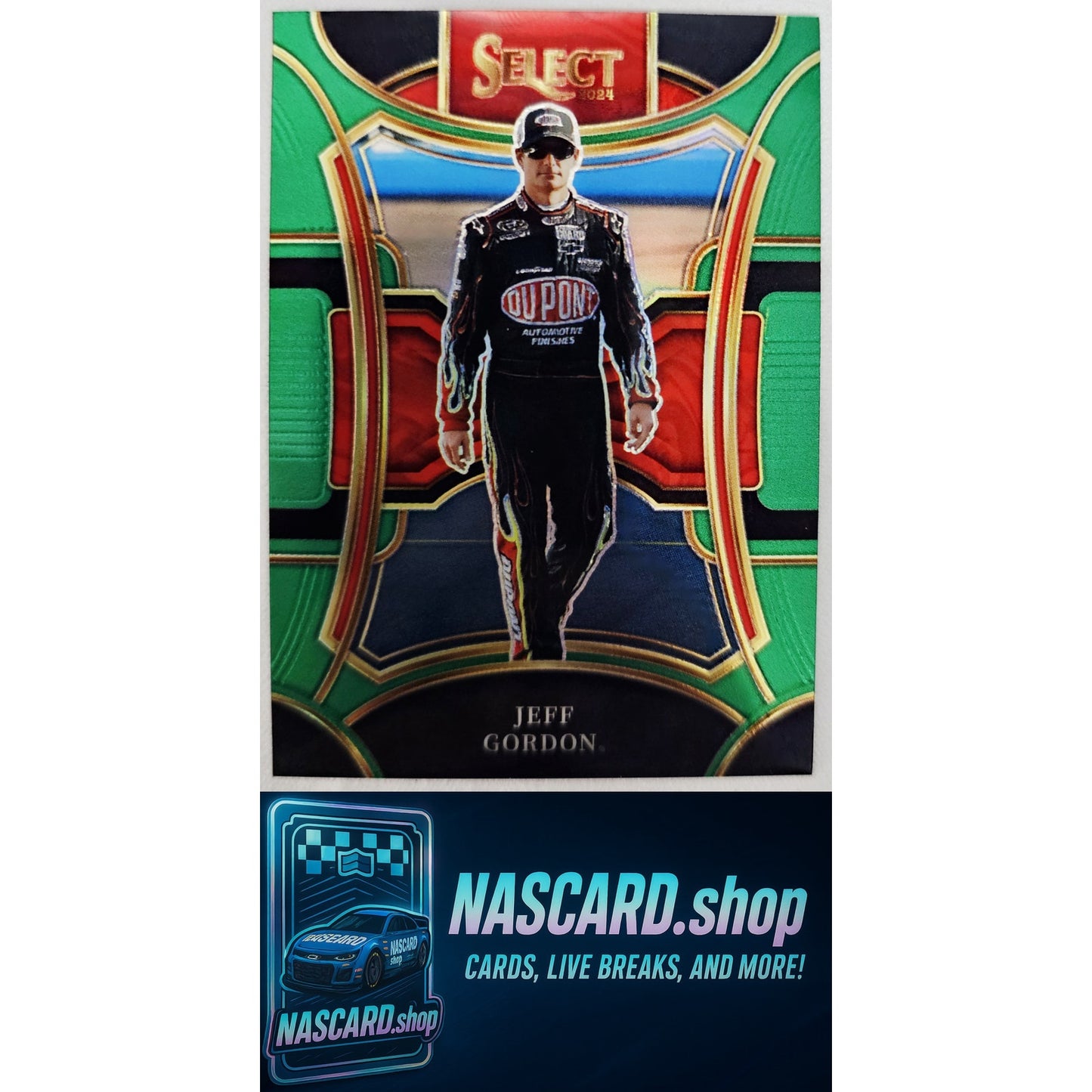 2024 Panini Select Trackside #260 Jeff Gordon Green Prizms #5/5 - NASCARD.shop
